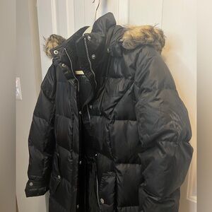 Eddie Bauer Goose Down Parka with Faux Fur Hood - Petite